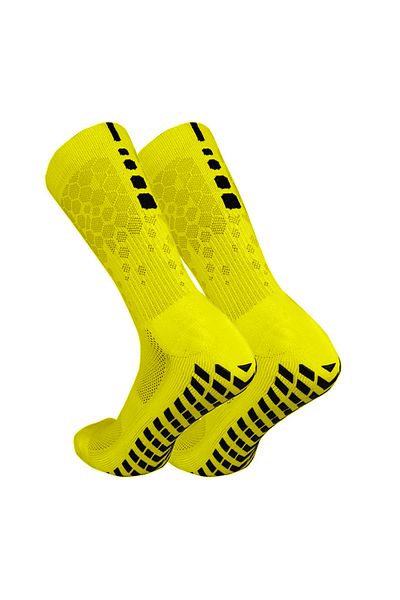 Choice Yellow Anti-slip Soccer Socks for Men and Women Breathable Athletic Socks with Grippers for Yoga Foo