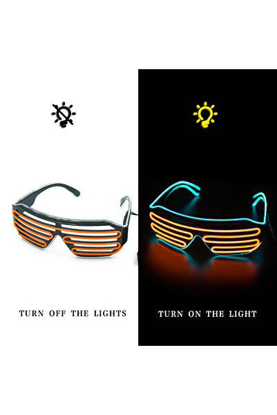 Choice 15cm Ice blue and orange Glowing Glasses LED Gafas Luminous Bril Neon ...