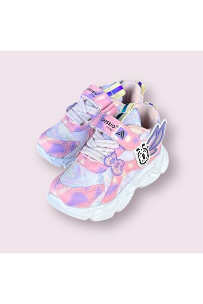 ALES حذاء رياضي بناتي خفيف الوزن ونعل فيلكرو لامع