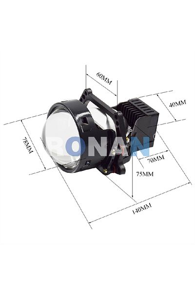 Choice LHD RONAN 3.0inch 45W Bi Led Two Reflector Lenses Car Headlight 2000LM 5500K For Hella 3R G5 Hi Lo B