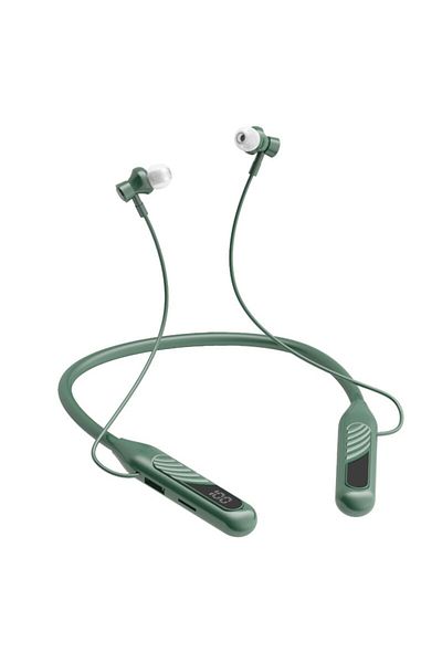 Choice Green Bt8 Wireless Bluetooth Earphones Headphones Outdoor Sports Headset 5.3 With Charging Bin Displ