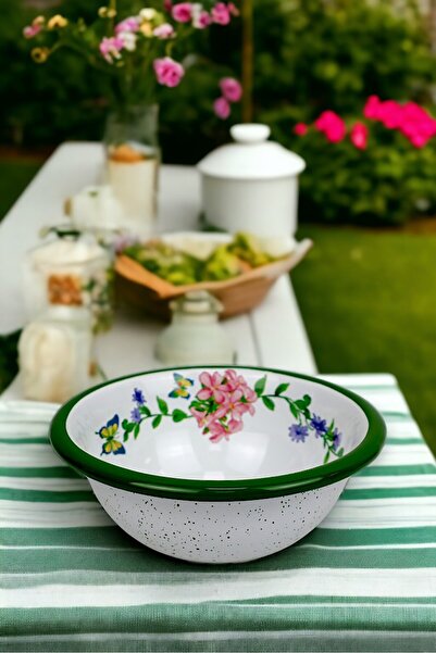 İnci Emaye No. 13 Enamel Bowl, Plate, Dowry, Pit Plate, Soup Bowl, Food Plate 13 cm