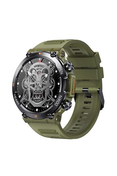 Choice ArmyGreen MEVADEN 1.39 Inch HD Bluetooth Call Smart Watch Men Sports Fitness Tracker Heart Monitor 4