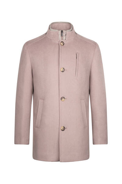 Hatemoğlu Vizon Slim Fit Hakim Yaka Yünlü Palto