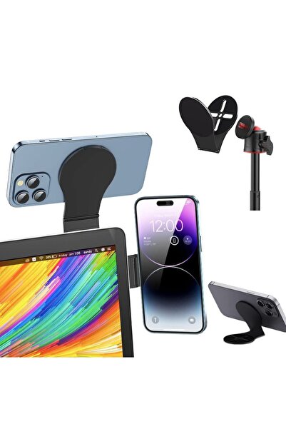 Choice حامل هاتف مغناطيسي قابل للفصل باللون الأسود للكمبيوتر المحمول/كاميرا ا...