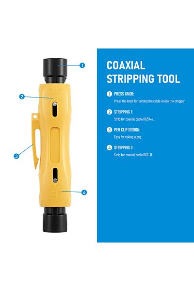 Choice RG11 RG6 YELLOW Portable Pen Coaxial cable stripper RG6 RG7 RG11 RG59 Dual-purpose 5-7 simple wire s
