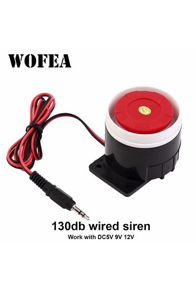Choice 1pcs Wofea 130db Wired Mini Sound Alarm Siren Horn For Alarm System Work With Dc5v 9v 12v