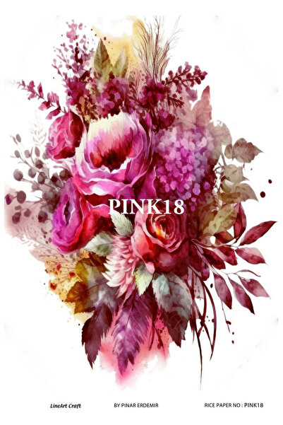 LİNEART Lineart Pirinç Dekopaj PINK18