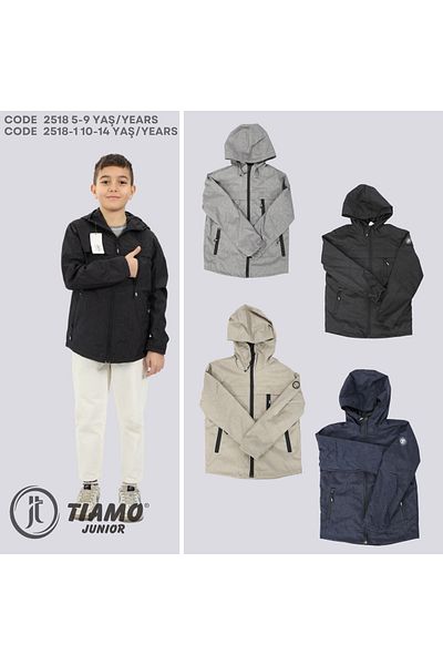 JUNİOR TİAMO Lined Hooded Waterproof Airtight Raincoat