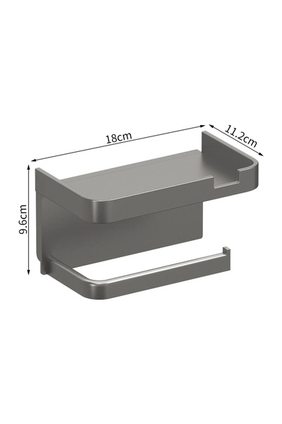Choice حامل ورق تواليت مزدوج الطبقات باللون الرمادي، رف تخزين بلاستيكي لوضع م...