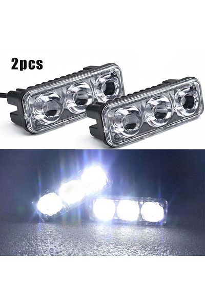 Choice قطعتان من مصابيح العمل عالية الطاقة 3LED فائقة الأبيض للسيارة 6000K ~ 7000K مصابيح تشغيل نهارية DRL عالمية...