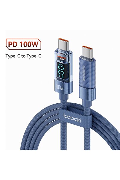 Toocki كابل شحن سريع من نوع C إلى نوع C من الصين، بطول 2 متر وقوة 100 واط، مز...