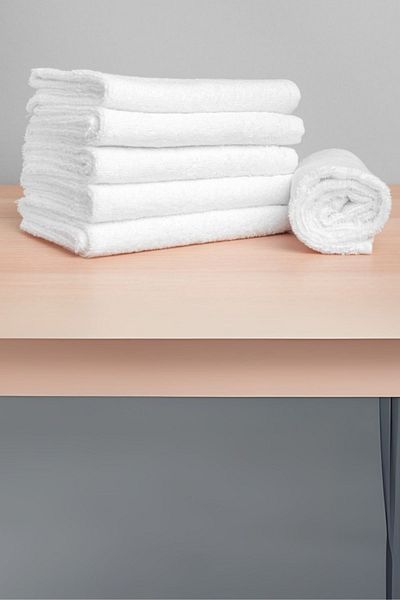 S&R 6 Pieces 50X90 cm White Hotel Towels 210 Grams Hand-Face-Head Towels