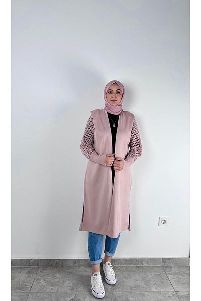 SOFT Shoulder Pad looking sleeves Lace-Like Knit cardigan