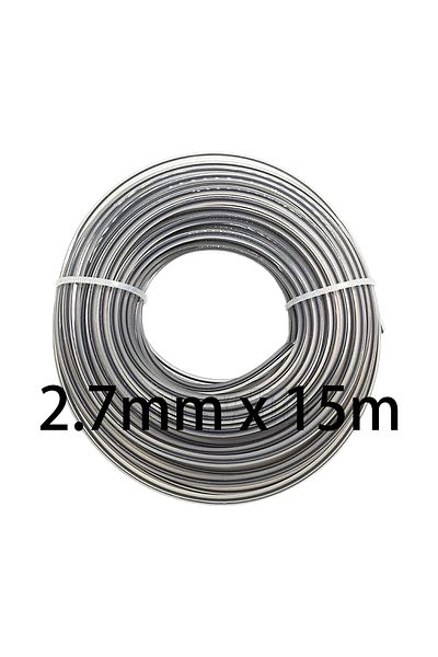 Choice 2.7mm x 15m-1pc 2.7/3mm Nylon Grass Trimmer Line Brush Cutter Head Strimmer Square Rope Mowing Wire