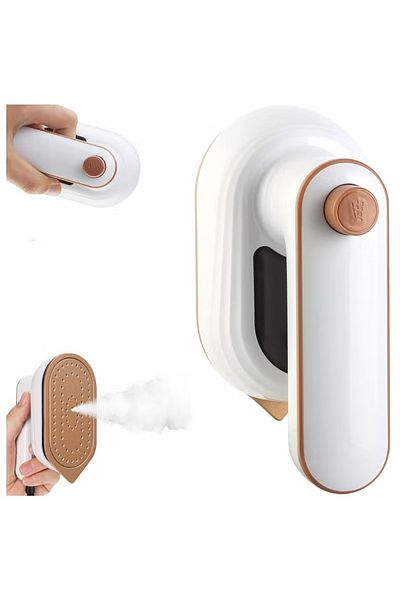 COOYA Mini Handheld Iron, 180° Rotatable, Sharp Corner Design, Suitable for Home, Business Travel, White