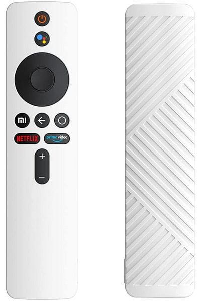 Choice غطاء حماية أبيض من السيليكون للتحكم عن بعد مع حبل مقاوم للصدمات لجهاز Xiaomi Mi TV St