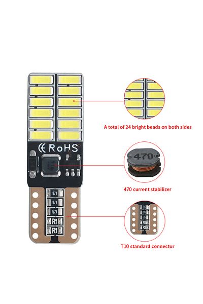 Choice WHITE 10pcs IC T10 LED Bulb Canbus 5W5 Car W5W LED Signal Light 12V 6000K Auto Wedge Side Interior D