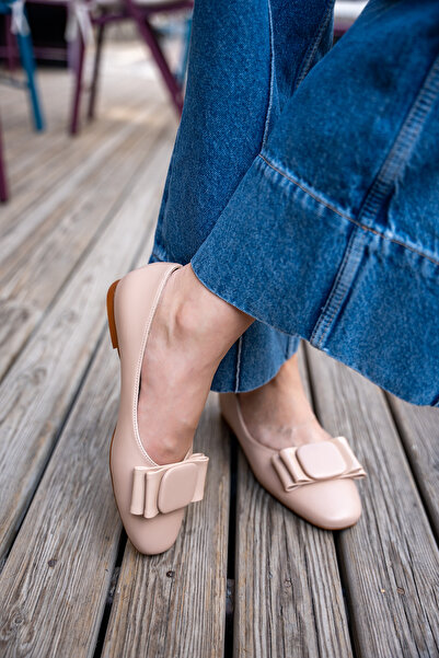 LamintaGlobal Λεπτομερείς γυναικείες μπαλαρίνες Poro Beige Bow