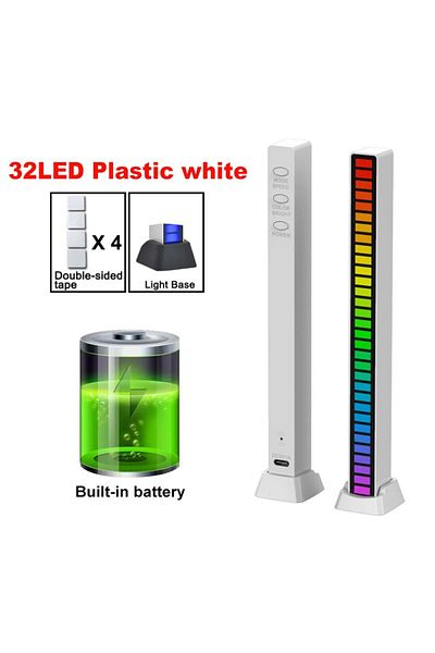 Choice 32led White Usb Smart Rgb Symphony Sound Control Led Light Music Rhythm Ambient Pickup Lamp App Cont