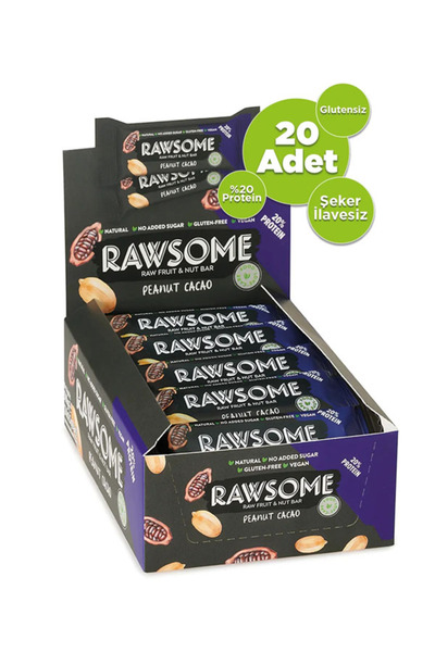 Rawsome Yerfıstığı ve Kakaolu Vegan Protein Bar (20 Adet)