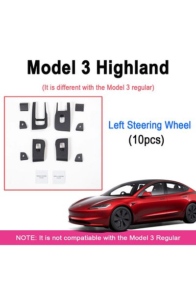 Choice Model 3 Y (21-23) M3 Highland (10pcs) For Tesla Model 3 Model Y Car Window Control Panel Button Deco