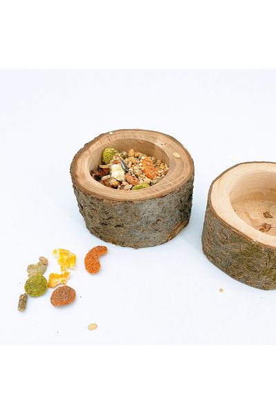 Choice 8x8x4cm Wood Pet Hamster Fruit Wood Food Bowl Hamster Golden Bear Squirrel Food Bowl Log Gnawing Toy