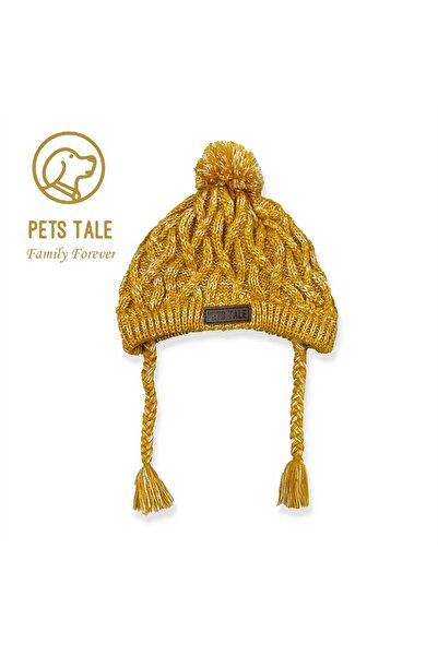 Choice قبعات كلاب شتوية ناعمة باللون الأصفر الكركمي، قبعة محبوكة دافئة للكلاب الأليفة، قبعة كلاب محبوكة مقاومة للرياح