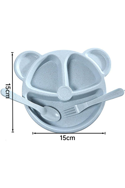 COOYA 3 Piece Kids Cartoon Dinnerware Set, safety, comfortably, Suitable for home,picnic, Blue