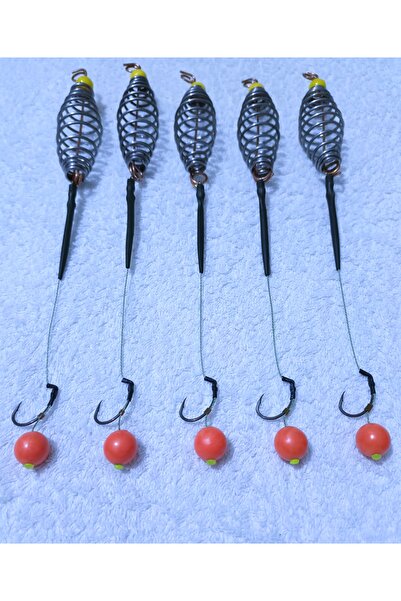 LittoCollection 5 Adet Yaylı 14 Mm Kırmızı Boncuklu Sazan Rig Takımı