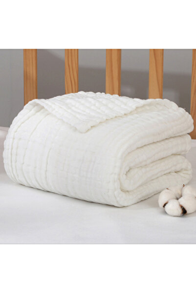 Choice بطانية قماط بيضاء للأطفال حديثي الولادة من الموسلين للأطفال الأولاد وا...