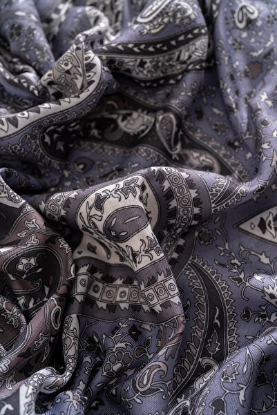 JAWEL Kadın Etnik Desen Soft Şal Paketi Prusa (Bordo-Petrol-Lila)