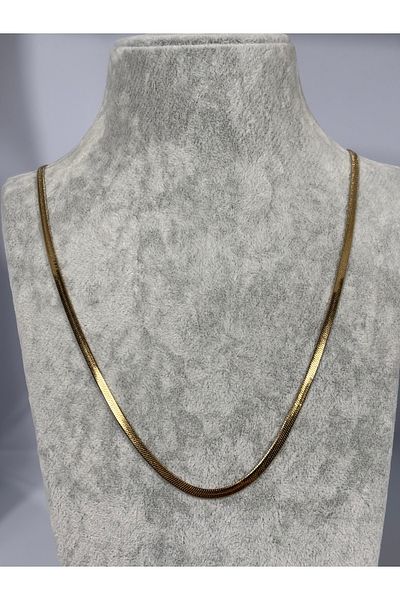 Uzak Işıklar Italian Flat Gold Steel Necklace 60cm