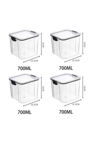 Choice 4pcs 700ML 5Pcs Sets Sealed Jar Food Storage Box Transparent Plastic K...