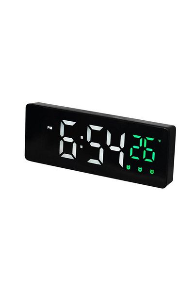 Choice B Black Green LED Digital Alarm Clock Temperature Date Display Snooze USB Desktop Mirror LED Clocks