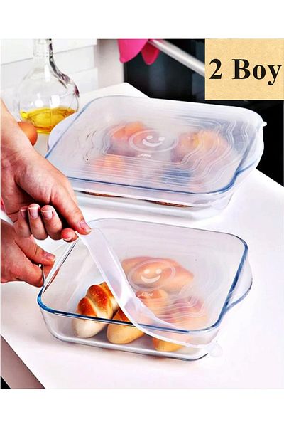 Bonjour Gift & Hobby 2 Size Silicone Square Pyrex Tray Cover