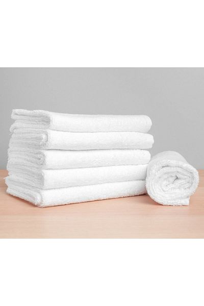 S&R 6 Pieces 50X90 cm White Hotel Towels 210 Grams Hand-Face-Head Towels