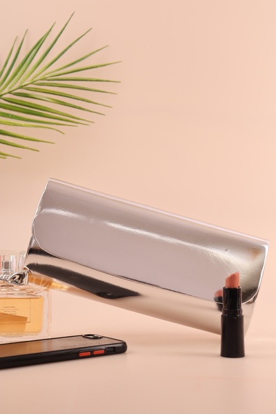 WMİLANO Geantă pentru rochie de seară pentru femei cu lanț cu material oglind...