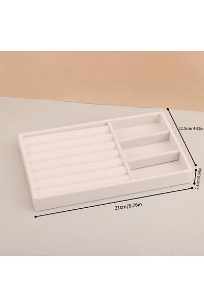 Choice black Velvet Jewelry Tray Storage Drawer Small Stackable Beige Jewelry Boxes and Packaging Suitable