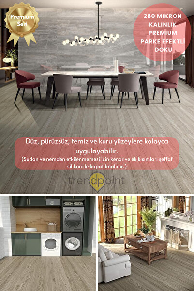 Trendpoint Kendinden Yapışkanlı 60cm×500cm Parke Görünümlü Premium Zemin Duvar Kağıdı Dolap Kaplama