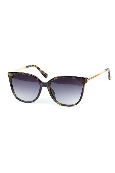 Di Caprio Women's Green Leopard Uv400 Protected Oval Model Sunglasses