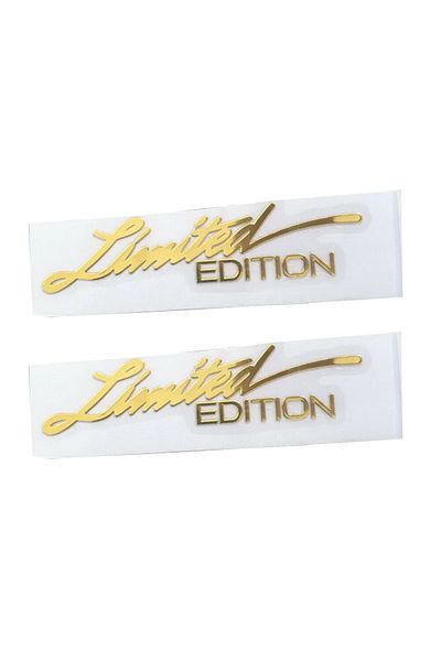 Choice Gold 2PCS 2pcs 3D Metal Limited Edition Logo Car Side Fender Rear Trunk Emblem Badge Metal Sticker D