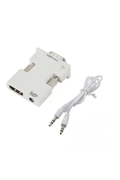 Choice White With HDMI Female to VGA Male Converter Audio Adapter Cable for Projector HD Computer Set-Top B