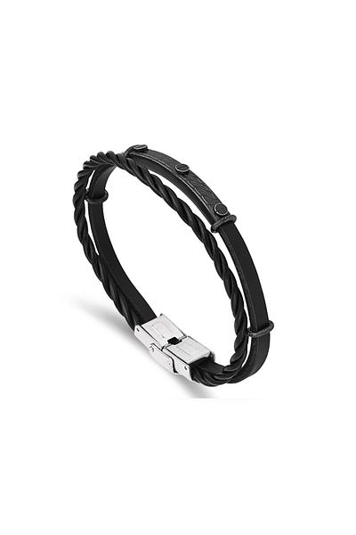 Necati Gün Ars153 Men's Leather Steel Bracelet