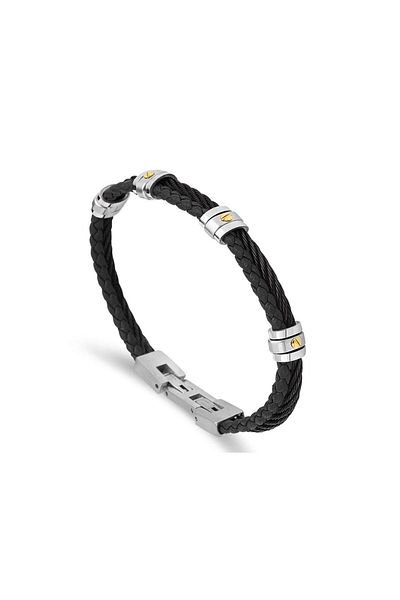 Necati Gün Ars070 Men's Leather Steel Bracelet