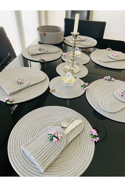 RENGARENK Supla Runner Napkin Holder Table Set 14 Pieces