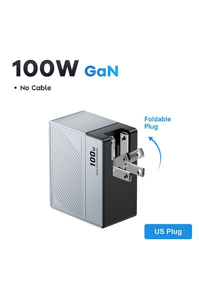 Choice US Plug 100W GaN Charger PD QC USB Fast Charger Type C Quick Charging USB C Phone Charger for iPhone