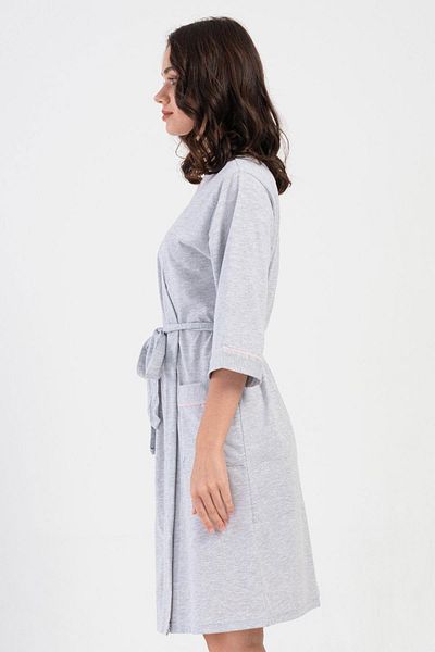 VİENETTA Women's Plus Size Capri Sleeve Rosebloom Dressing Gown C1T8N1O904