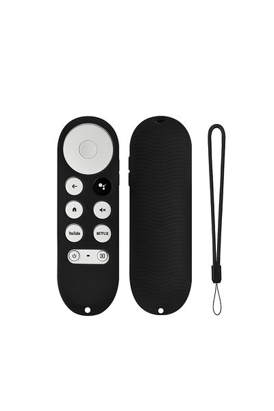 Choice جراب سيليكون أسود غير متوهج لجهاز التحكم عن بعد Google TV، جراب سيليكون مقاوم للصدمات لجهاز التحكم الصوتي Google TV
