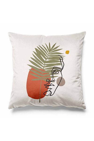 Pilloveland Leaf Patterned Double Sided Printed Throw Pillow Cover